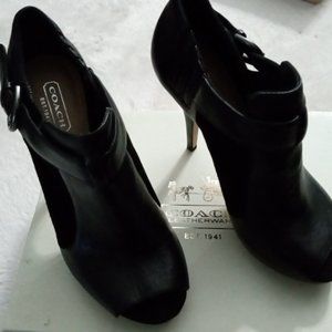 Coach black ankle bootie
